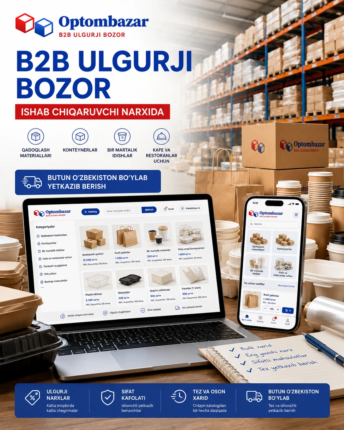 Optombazar.uz - O'zbekistondagi Yirik B2B Ulgurji Savdo Platformasi