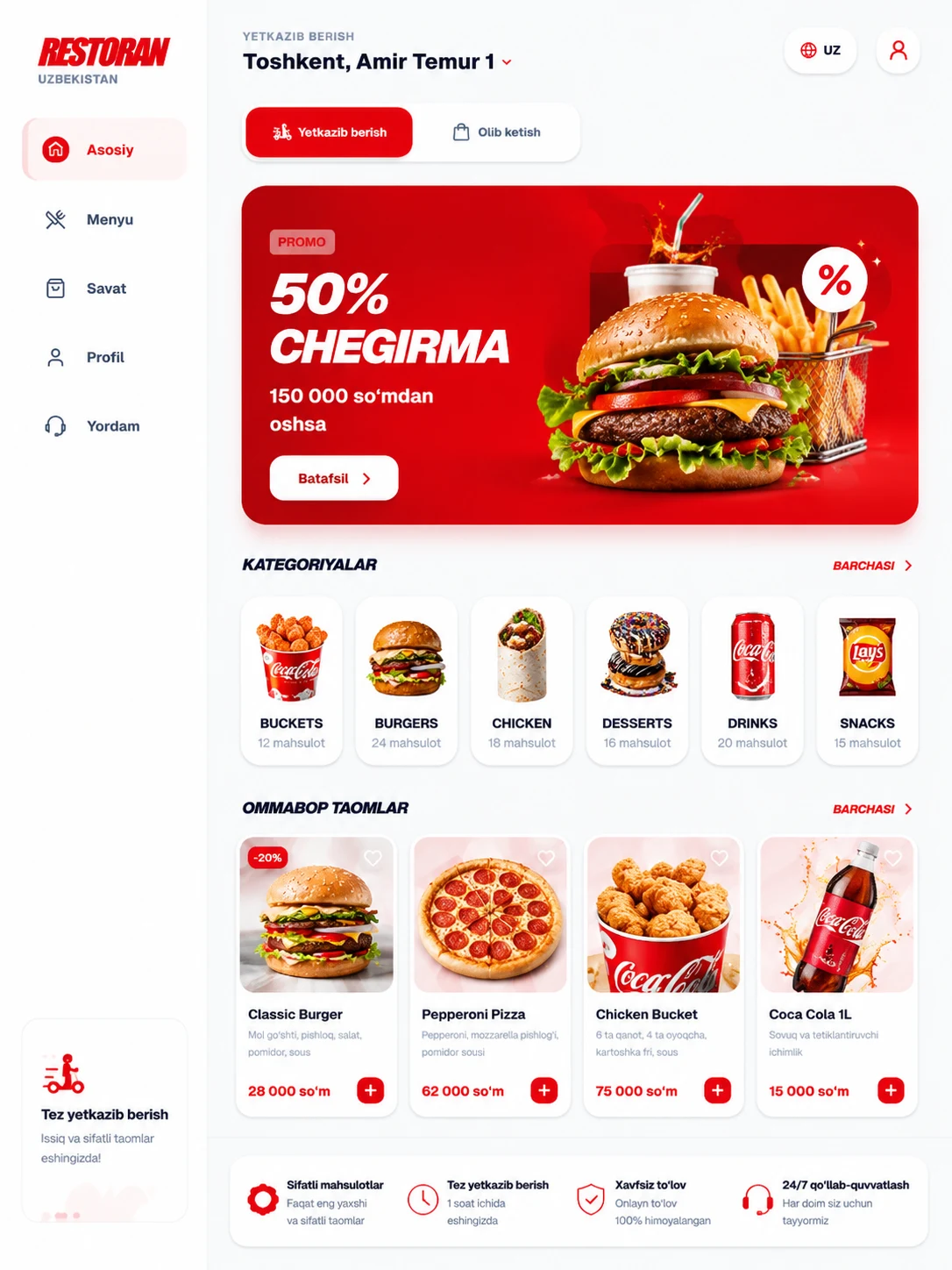 Restoran Zakaz - Taomlarni onlayn buyurtma qilish platformasi