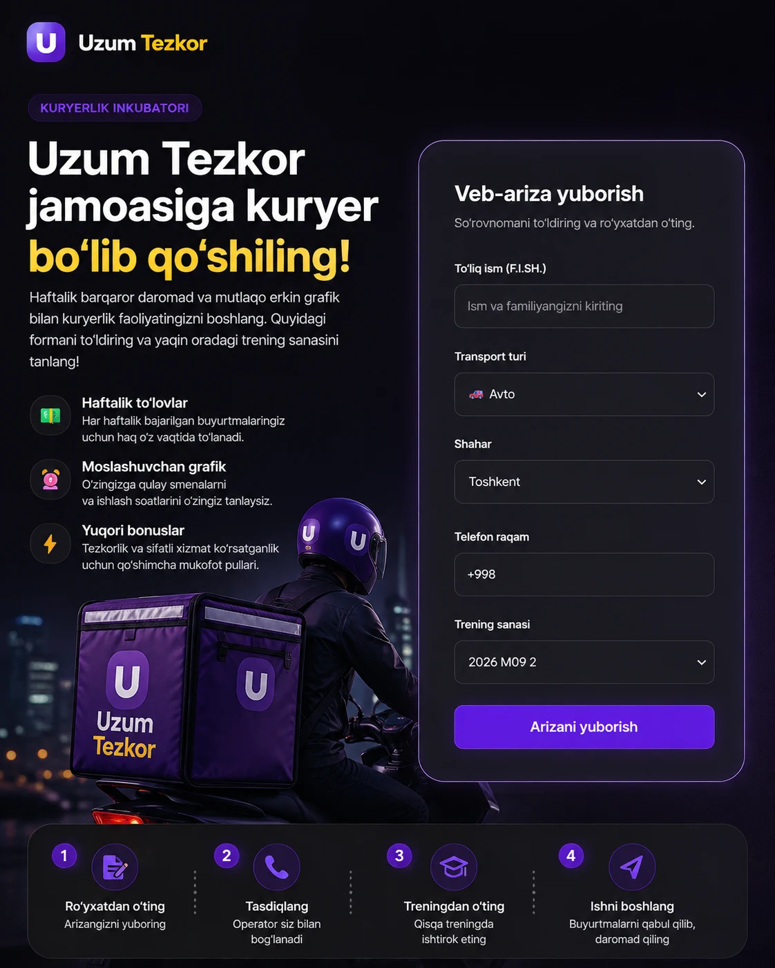 Uzum Tezkor Integratsiya - Restoranlar uchun Yetkazib Berish va Buyurtma Hubi